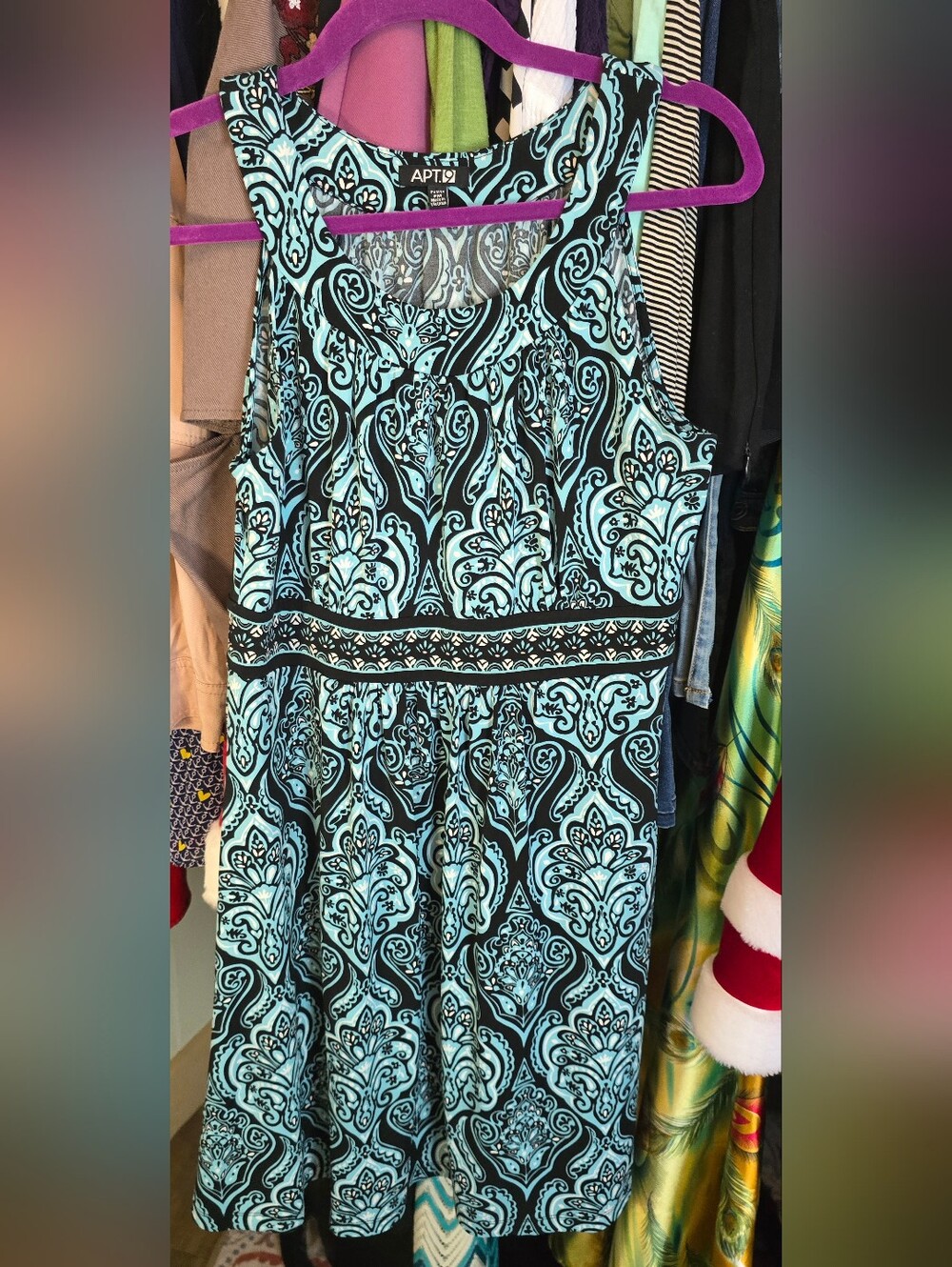 Apt. 9 Black and Turquoise Mini Dress